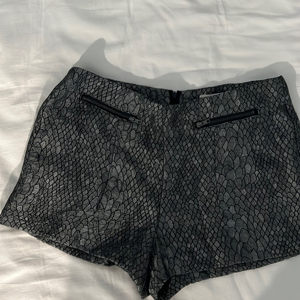 Womens snakeskin patterned shorts
